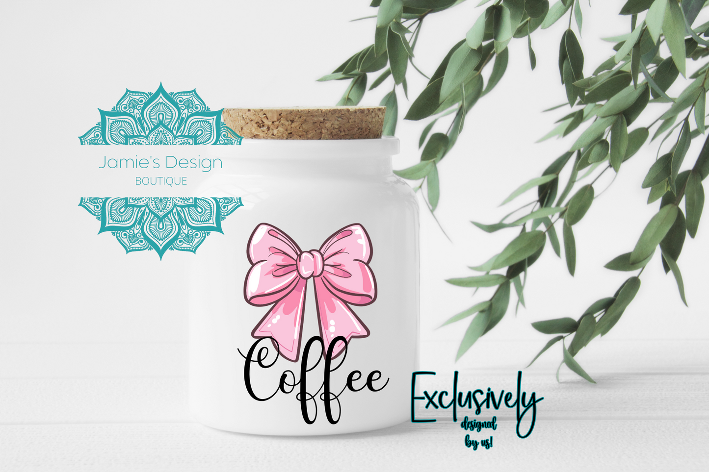 Coffee, Tea & Sugar Canister UV DTF Decal (2 sizes) Bows