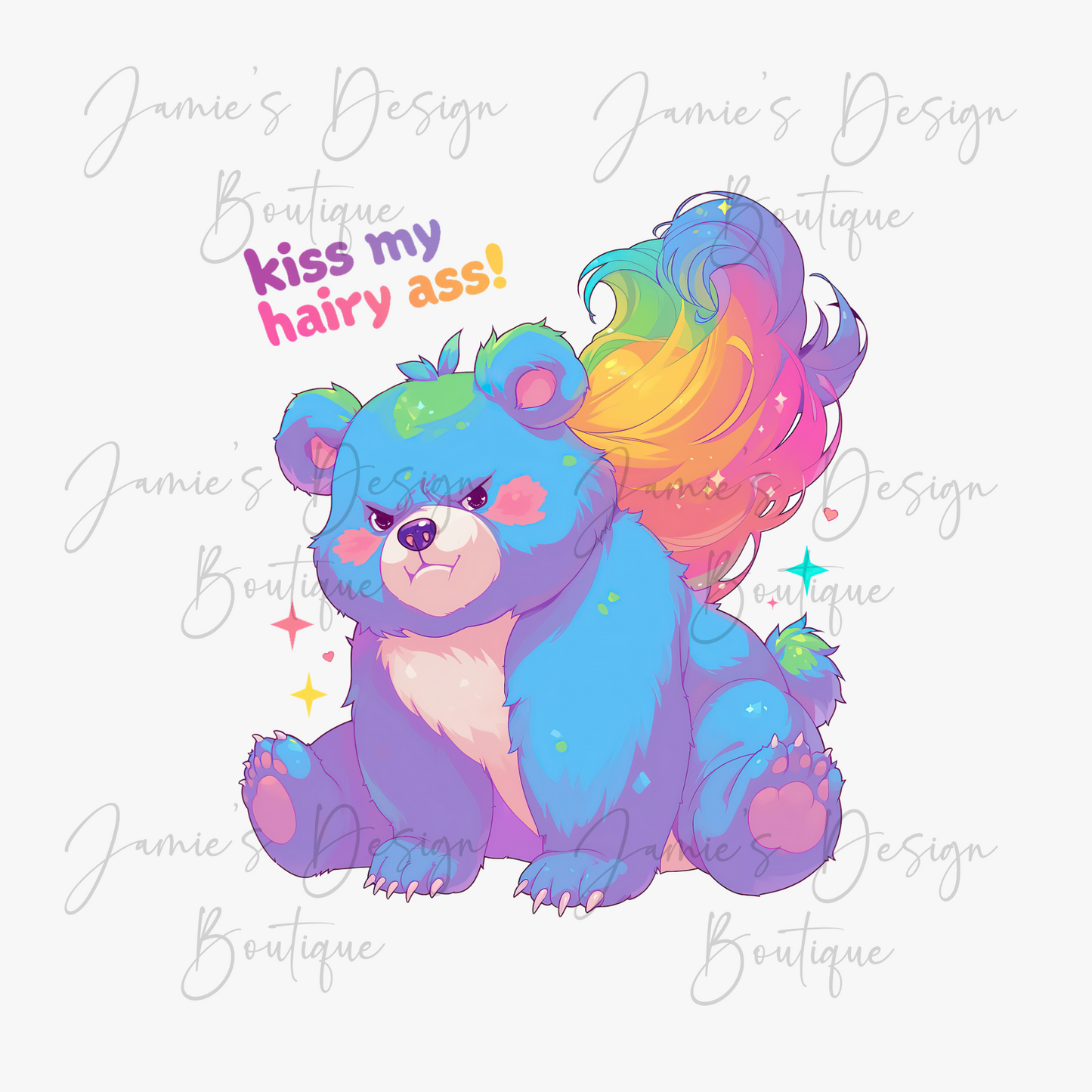 Single Decal UV DTF Swear Care Bear Exclusive (3 sizes)