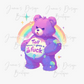 Single Decal UV DTF Swear Care Bear Exclusive (3 sizes)