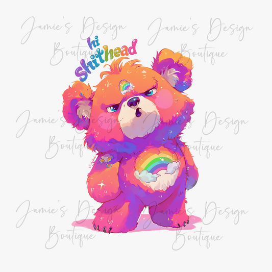 Single Decal UV DTF Swear Care Bear Exclusive (3 sizes)