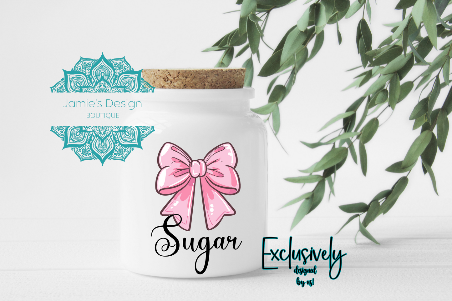 Coffee, Tea & Sugar Canister UV DTF Decal (2 sizes) Bows