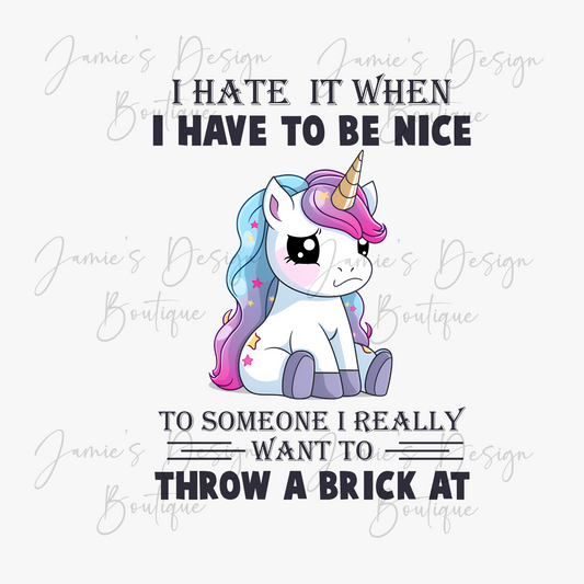 Sarcastic Unicorn UVDTF (4 sizes)