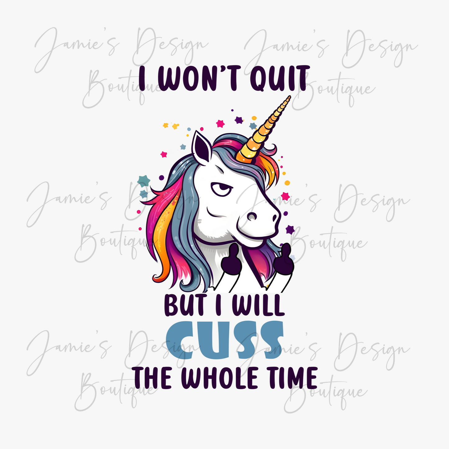 Sarcastic Unicorn UVDTF (4 sizes)