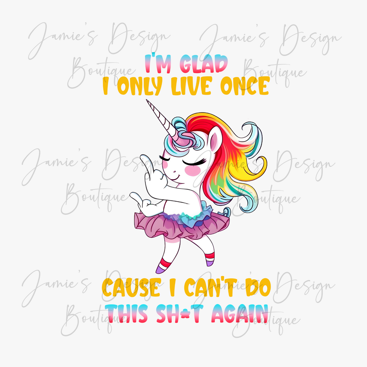 Sarcastic Unicorn UVDTF (4 sizes)