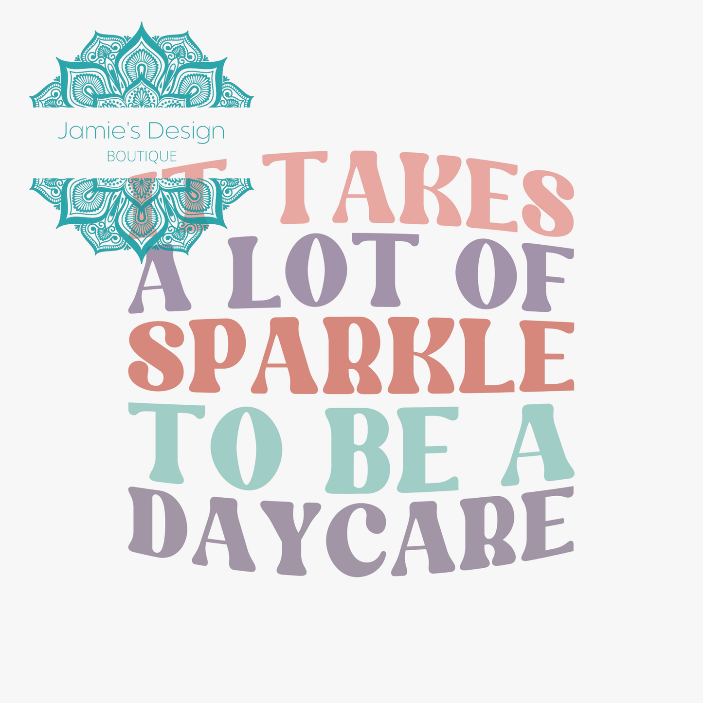 Daycare Teacher Sparkle Single decal UVDTF (3 sizes)