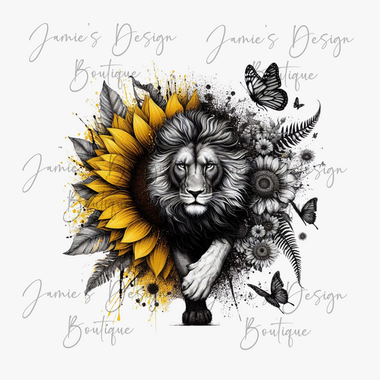 Sunflower Lion Single decal UVDTF (3 sizes)