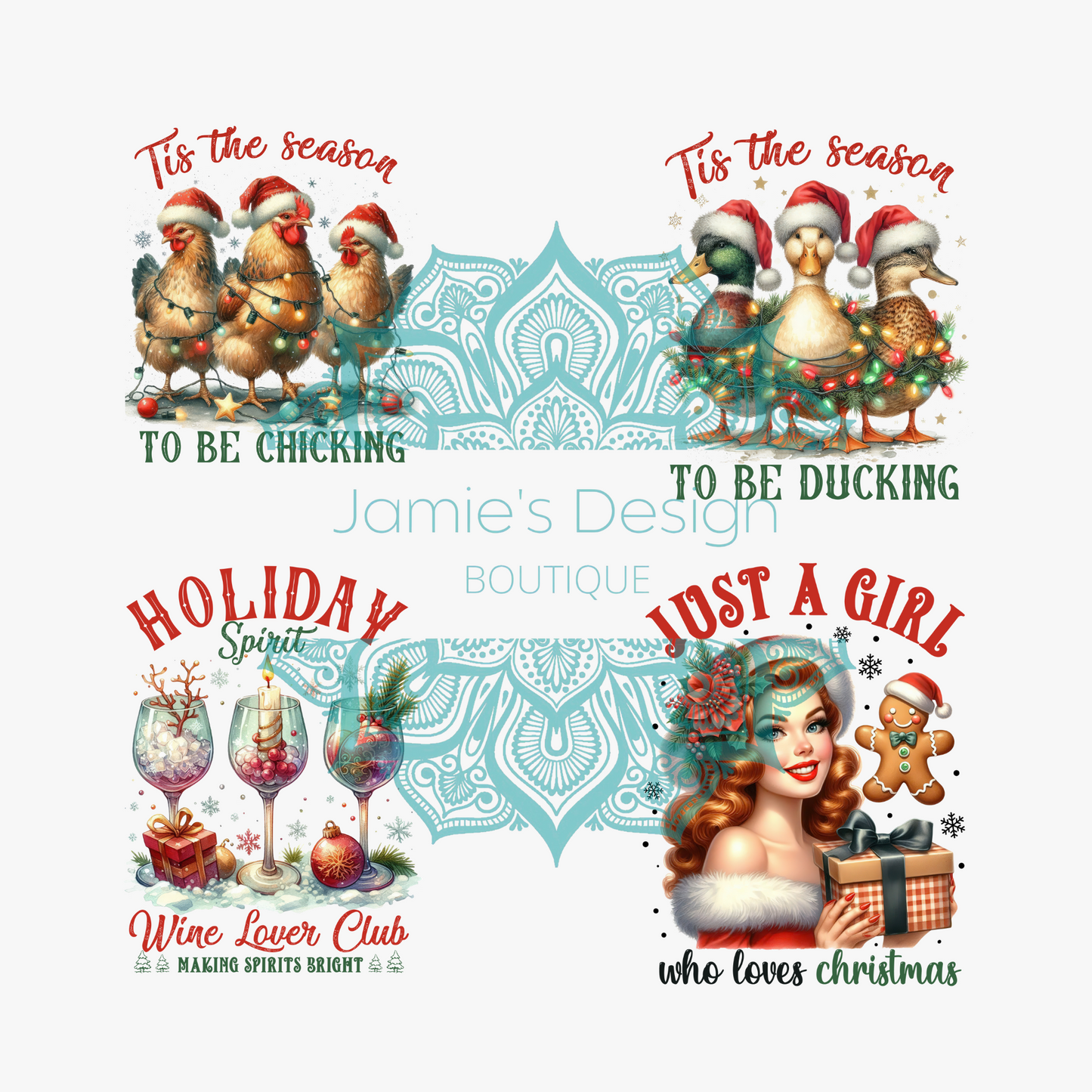 UVDTF Christmas Designs Single decal (3 sizes)