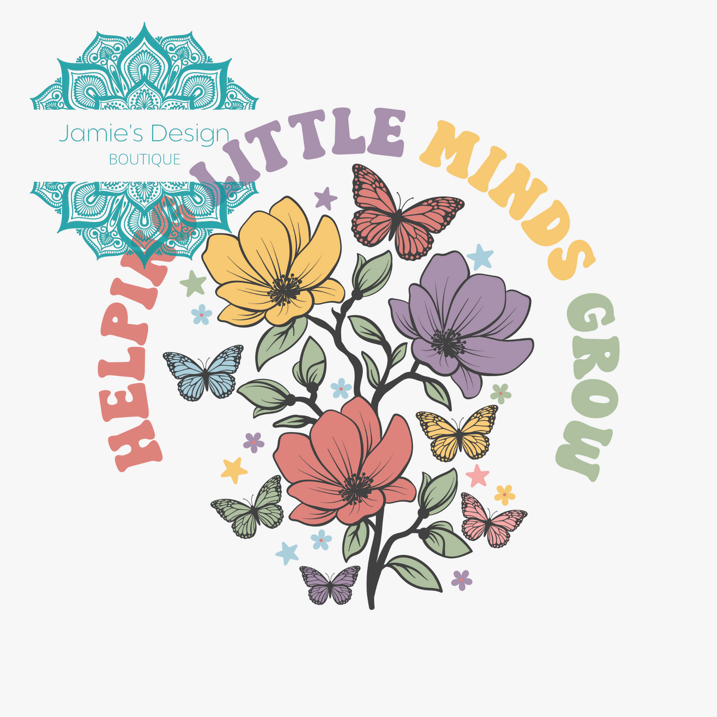 Helping Little Minds Grow Single decal UVDTF (3 sizes)