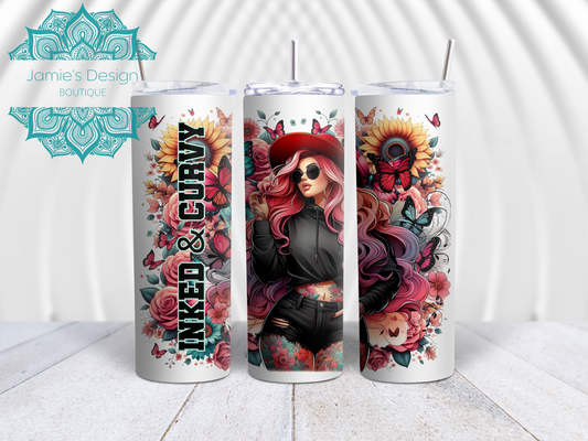 20oz Tumbler UV DTF Wrap Inked and Curvy