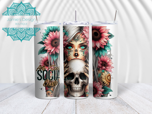 20oz Tumbler UV DTF Wrap Anti Social Club