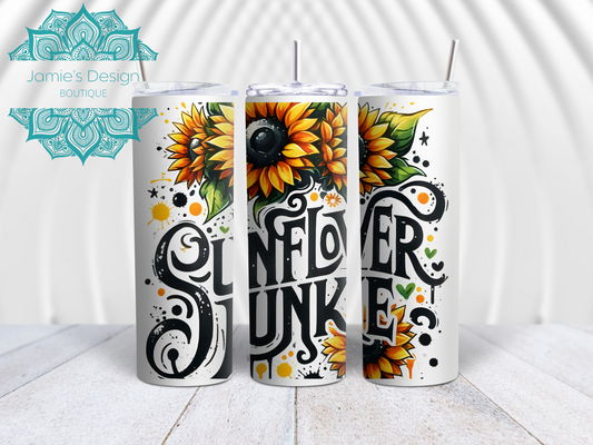 20oz Tumbler UV DTF Wrap Sunflower Junkie