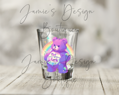 Single Decal UV DTF Swear Care Bear Exclusive (3 sizes)