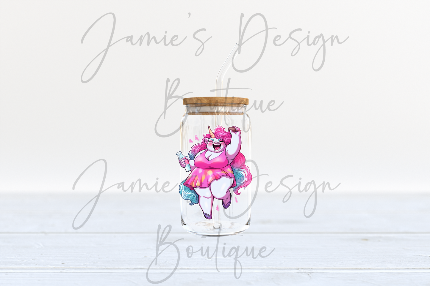 Single Decal UV DTF Girl Dress Unicorn Exclusive