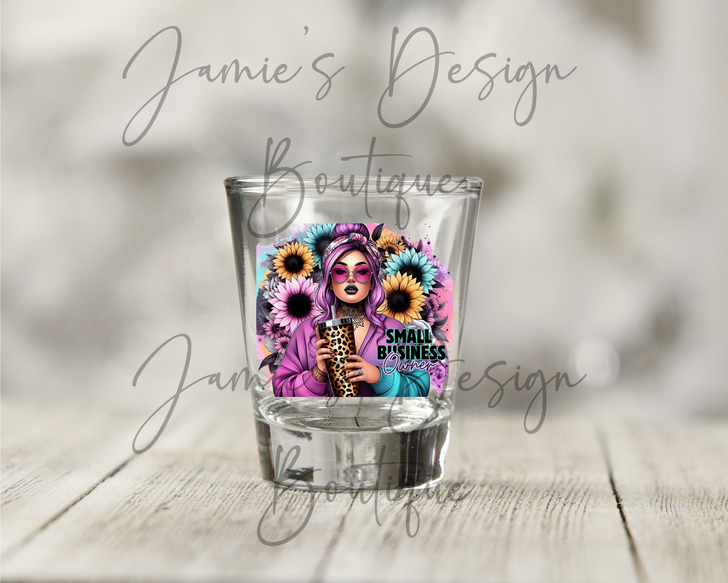 Single Decal UV DTF Small Business Owner - Shot Glass