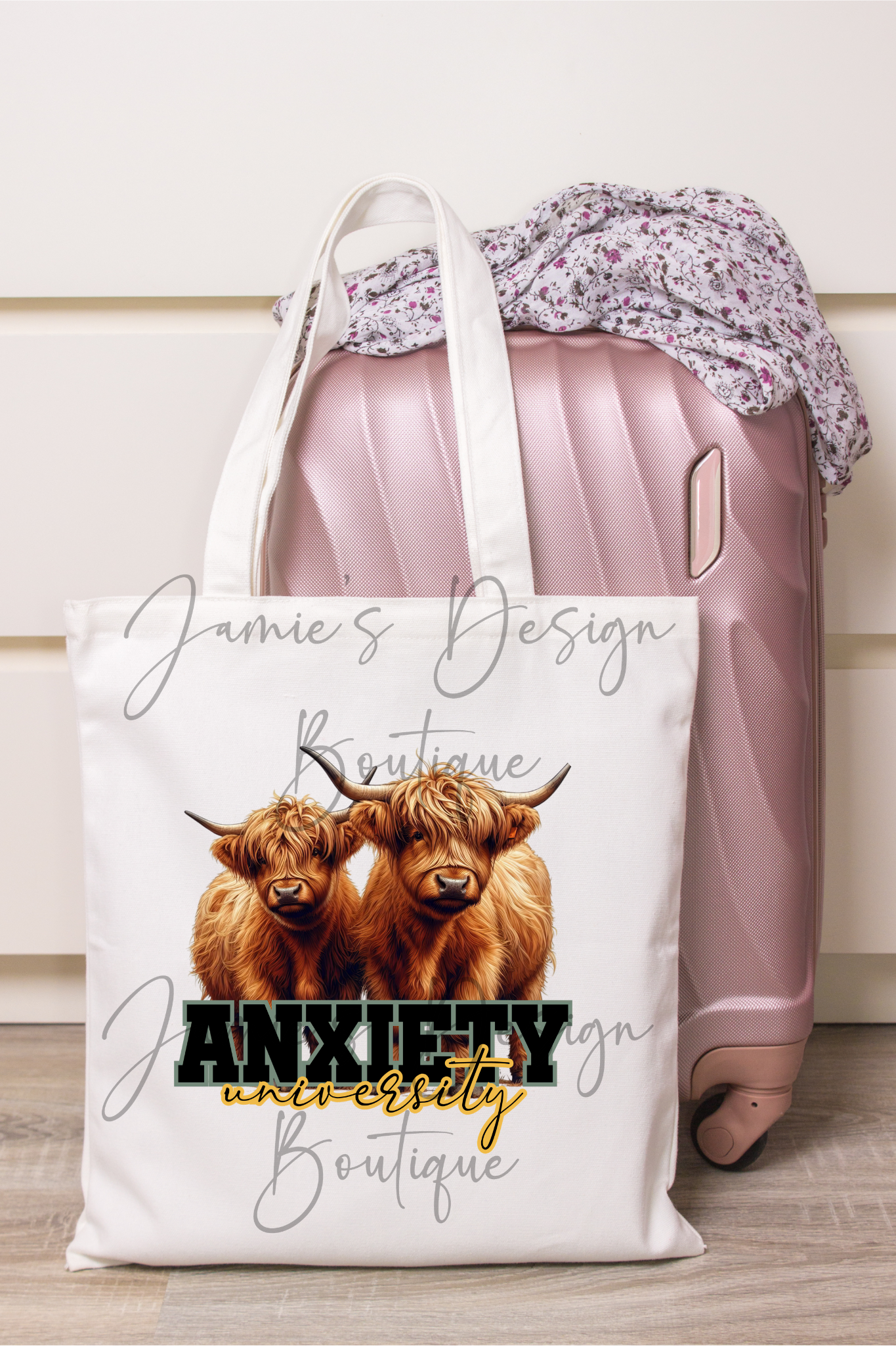 DTF Anxiety Loading Highland Cow  (3 sizes)