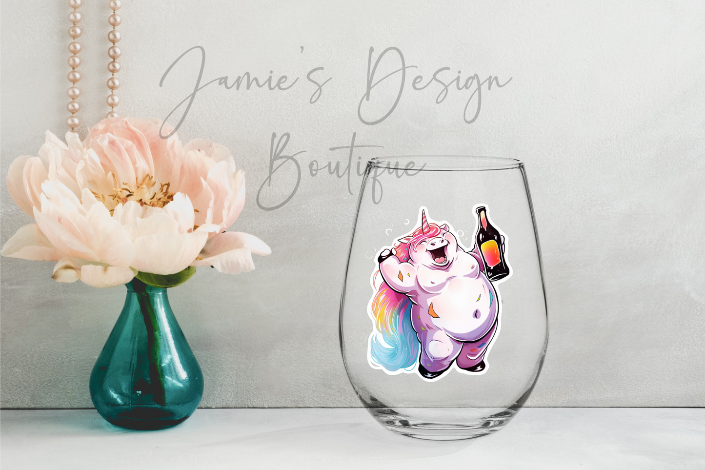 Single Decal UV DTF Drinking Unicorn Exclusive