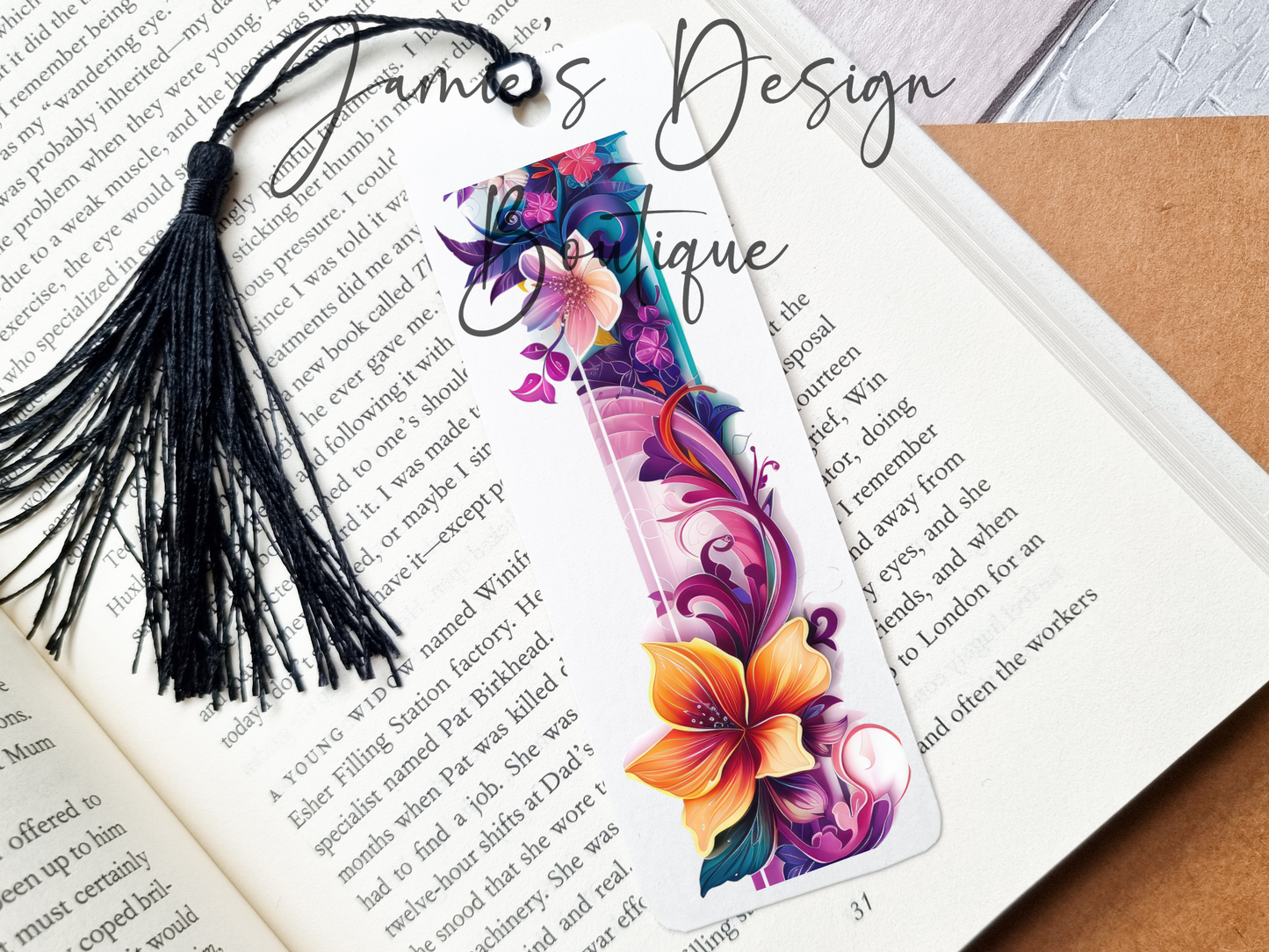 Pink Florals Bookmark UVDTF