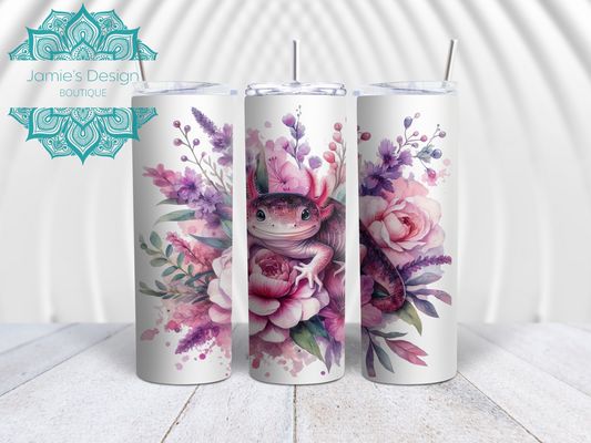 20oz Tumbler UV DTF Wrap Axolotl