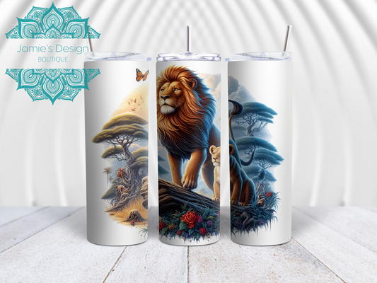 20oz Tumbler UV DTF Wrap Lion