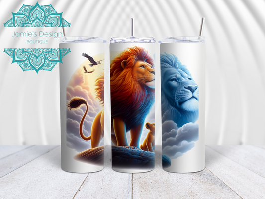 20oz Tumbler UV DTF Wrap Lion