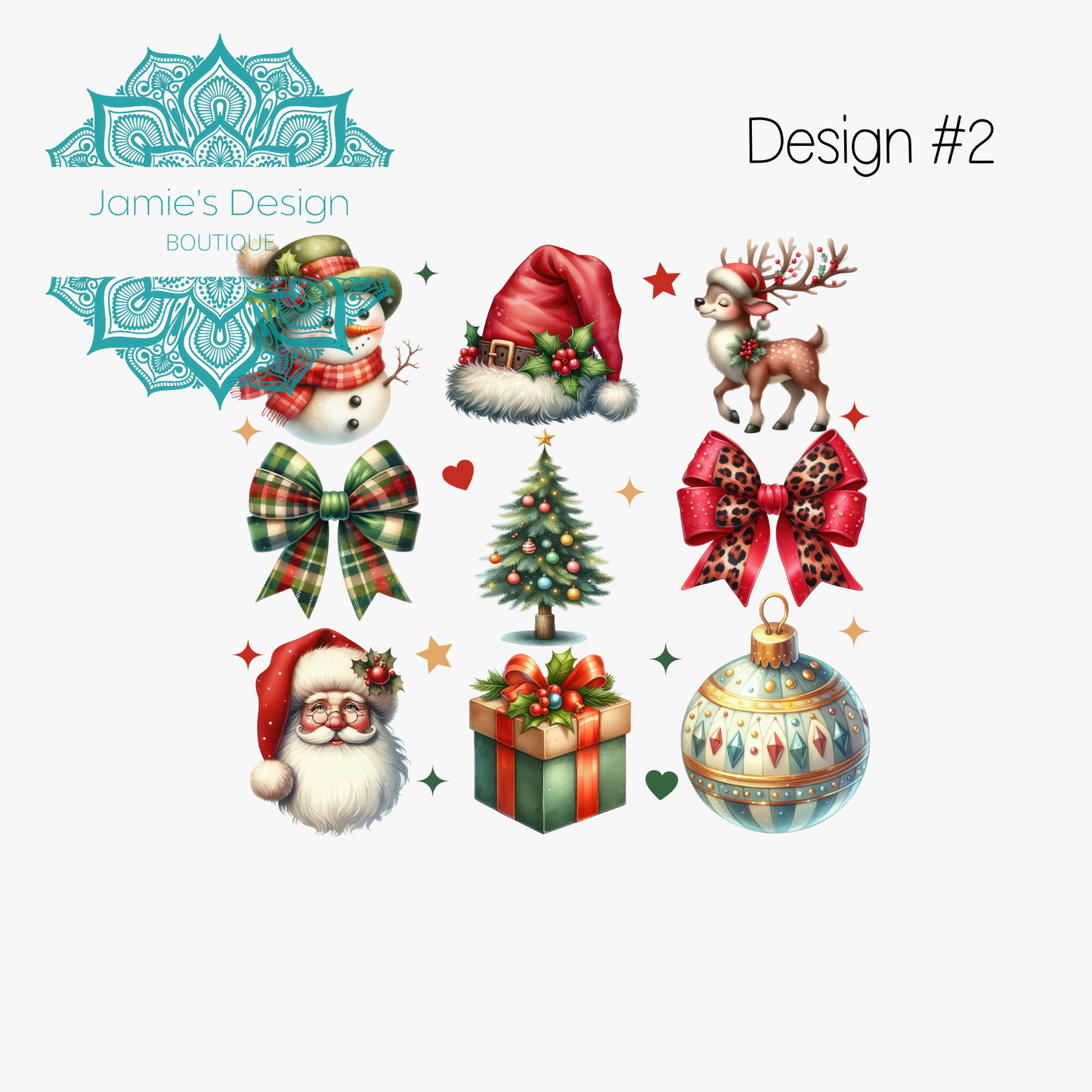 UVDTF Christmas Designs Single decal (3 sizes)