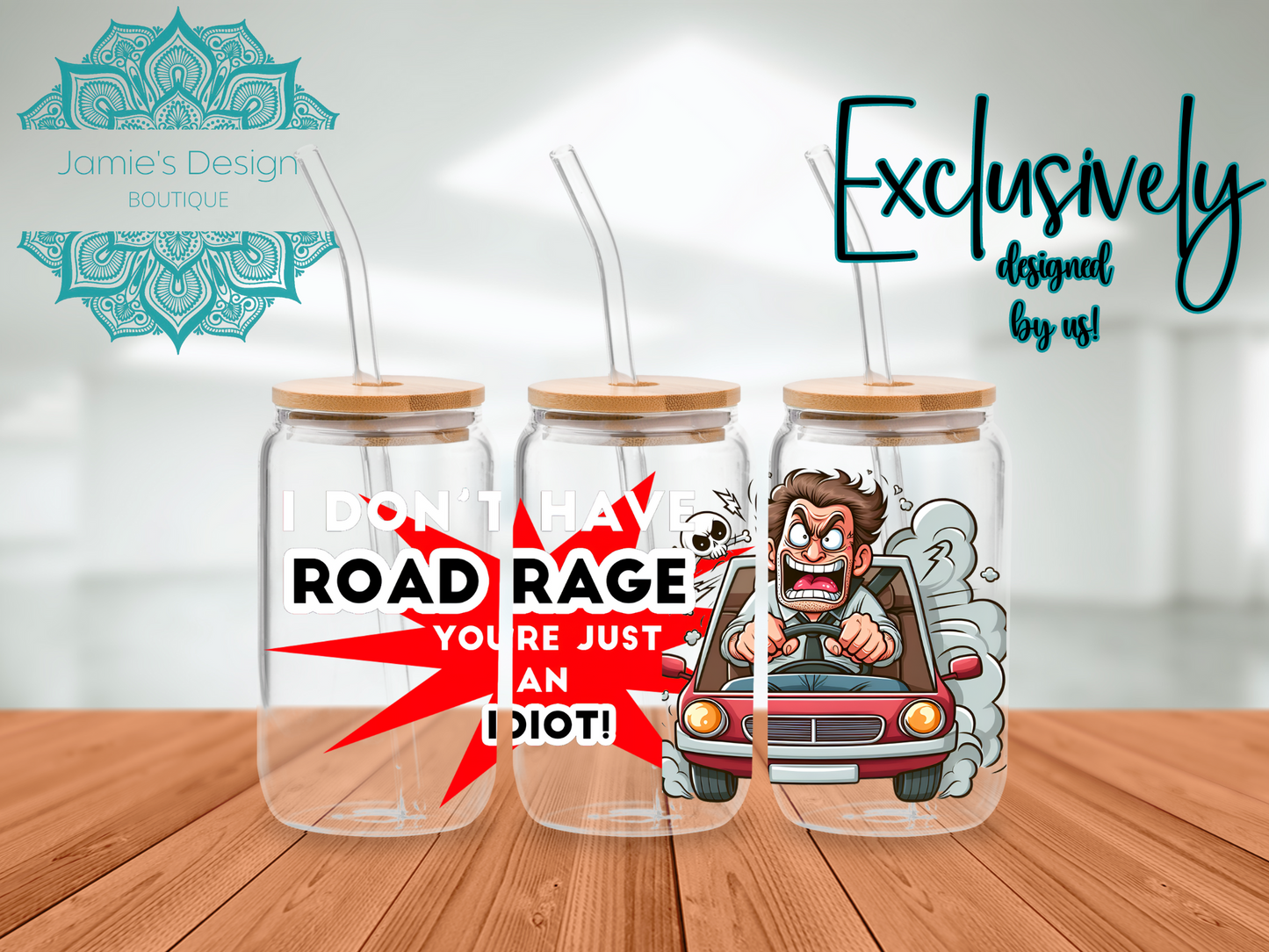 16oz Libby UVDTF Wrap Road rage Dad Joke Exclusive