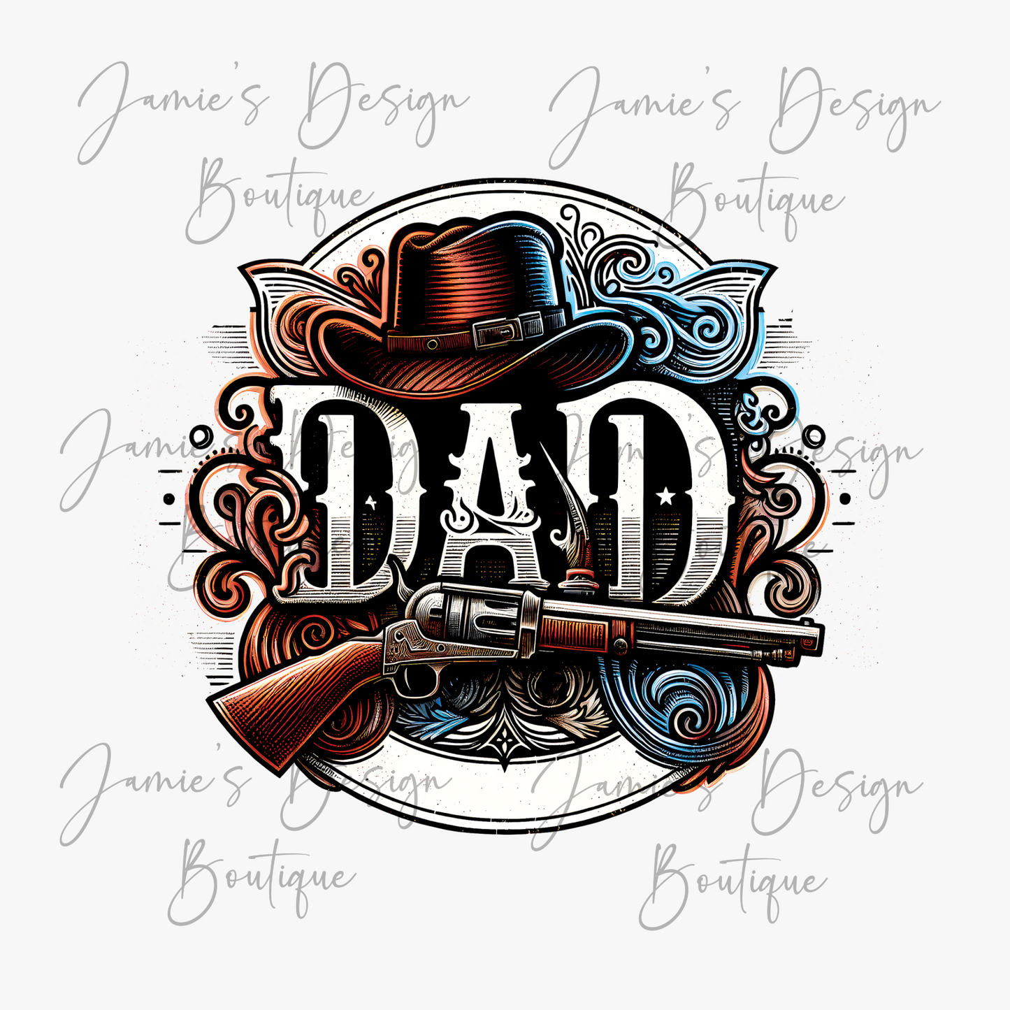 Dad Cowboy Single decal UVDTF (3 sizes)