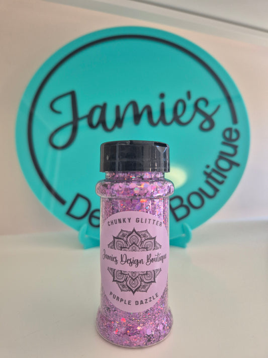 Chunky Glitter - Purple Dazzle -  56gram jar