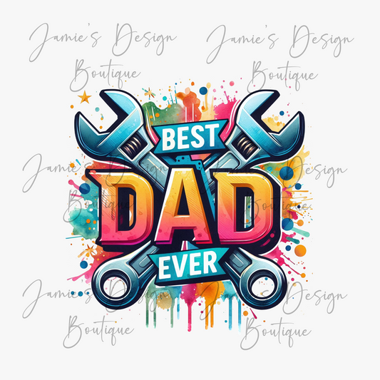 Best dad ever Single decal UVDTF (3 sizes)