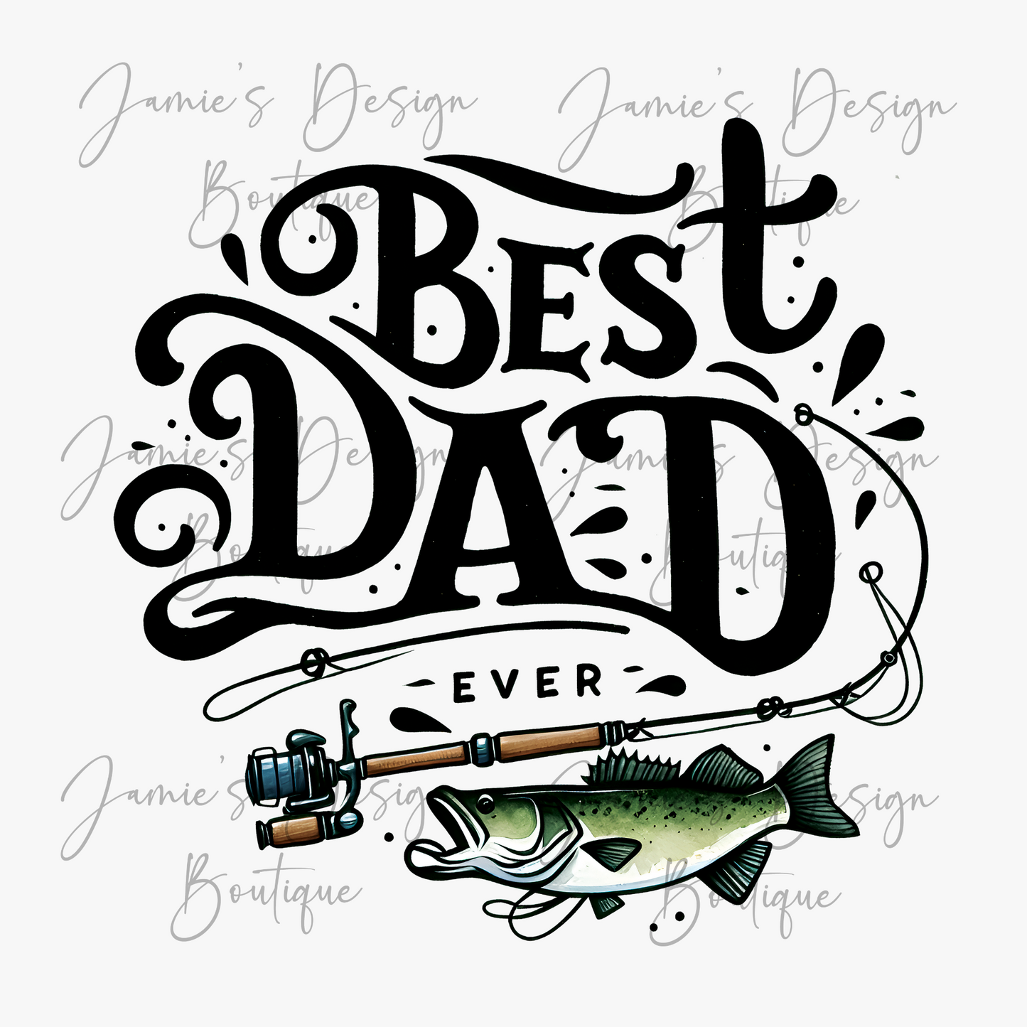 Best Dad ever Fishing Single decal UVDTF (3 sizes)