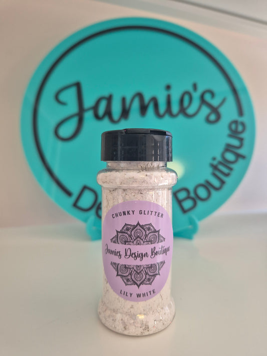 Chunky Glitter - Lily White - 56gram jar