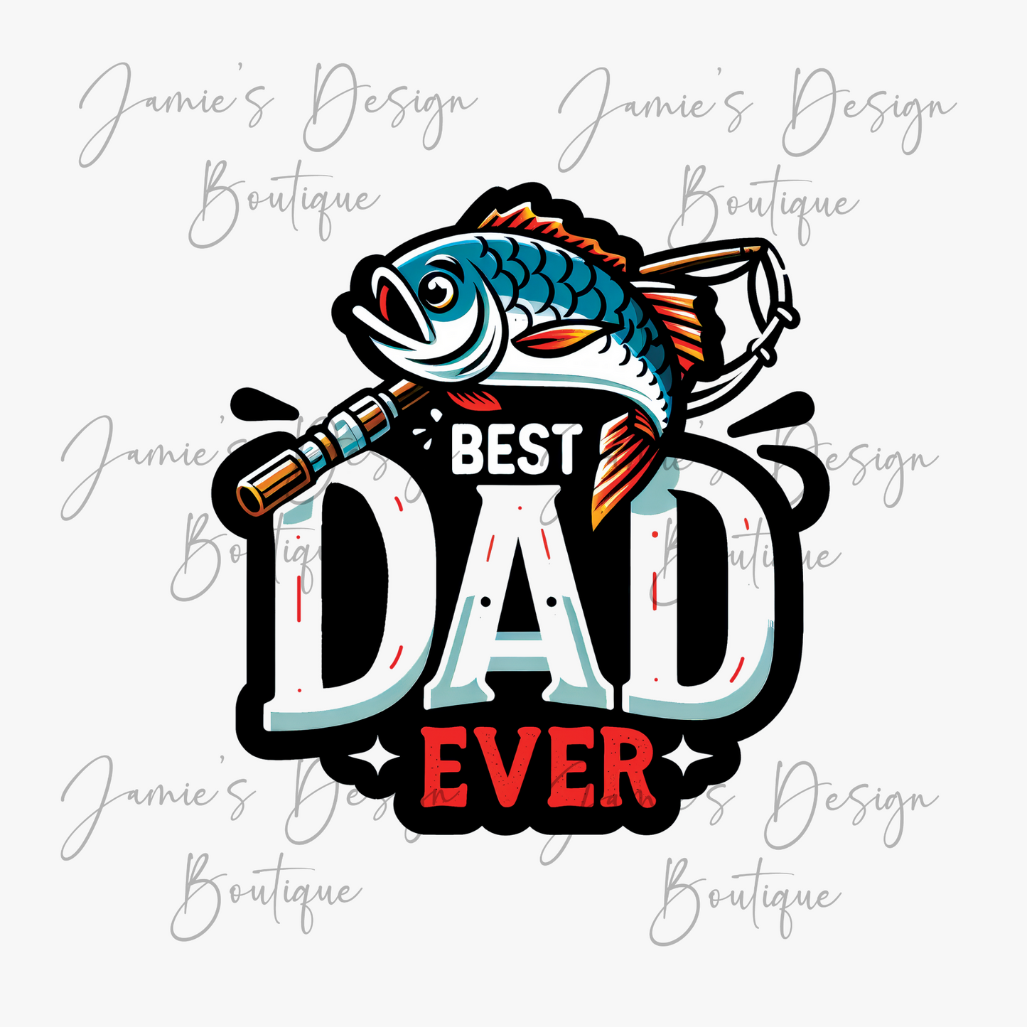 Best Dad ever Single decal UVDTF (3 sizes)